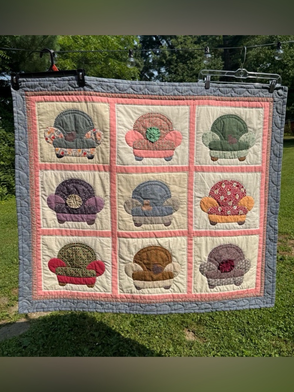 Handmade Multi-Color Armchair Patchwork Quilt - Home Bedding Quilts